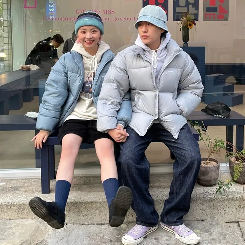 

Женский пуховик с надписью, теплая пуховая куртка контрастных цветов с капюшоном, Осень-зима 2021