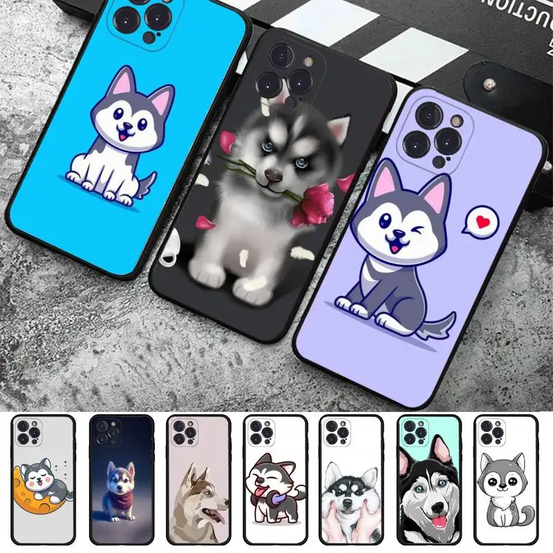 

MaiYaCa Cartoon Husky Dog Phone Case For iPhone 14 11 12 13 Mini Pro Max 8 7 6 6S Plus X SE 2020 XR XS Funda Case