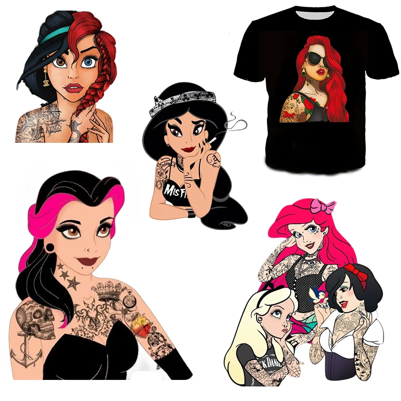 

Disney Queen Patches for Clothing Heat Transfer Stickers for T-Shirt Iron on Patches for Clothes for Boys Girls Kawaii Custom
