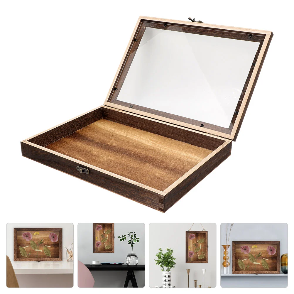 

Vintage Specimen Box Holder Glass Jewelry Display Case Wall Hanging Dried Flower Storage Insect Acrylic Butterflies