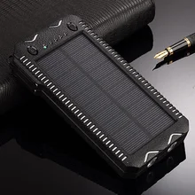 20000mAh Solar Power Bank High-Capacity Phone Charging Power Bank with Cigarette Lighter Double USB Outdoor Emergency Charger
