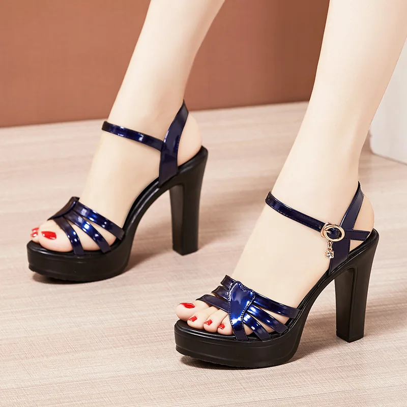 

Woman Sexy High Heels Ladies Summer Dress Shoes For Women Female Leather Platform Wedge Heel Elegant Sandal 32-43 Women Sandals