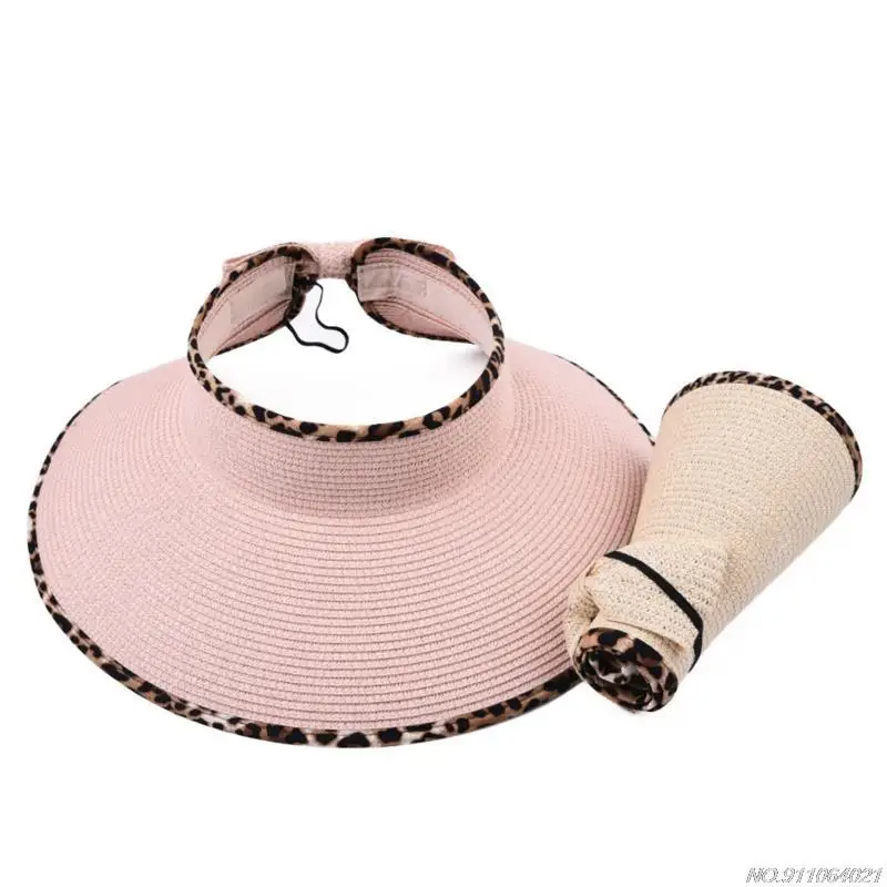 Модная леопардовая отделка пустая верхняя пляжная кепка с козырьком летняя