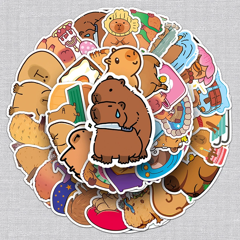 Мультяшная милая капибара ПВХ граффити наклейка липкая эстетическая