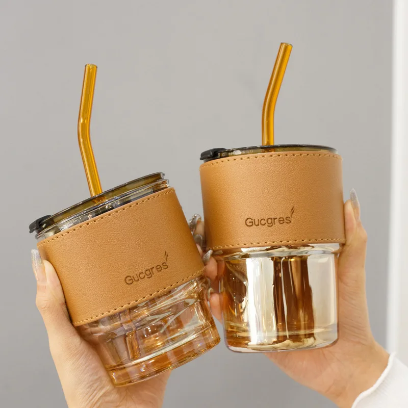

Straw Cup Coffee Mug Water Bottle High Quality Garrafa Convenient Carrying Lid Straw Glass Mug Water Cup Botella De Agua