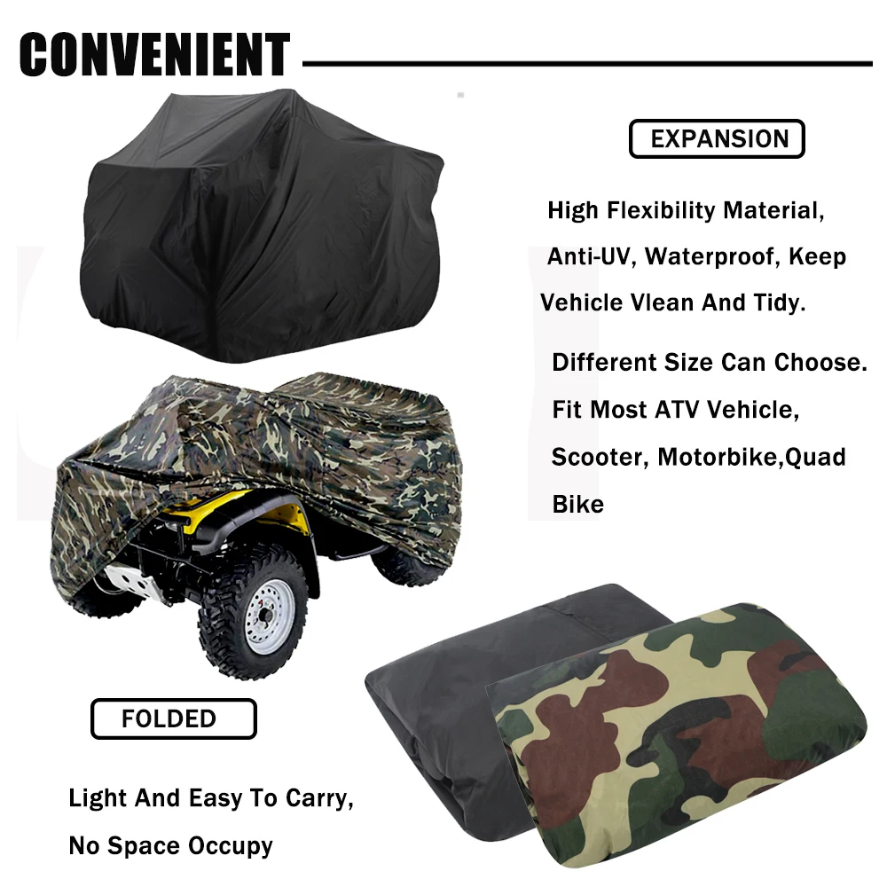 Фото Универсальные чехлы для квадроциклов ATV UTV для Polaris Magnum Sportsman Scrambler, Honda FourTrax Rancher Forem, Yamaha Grizzly Raptor №4