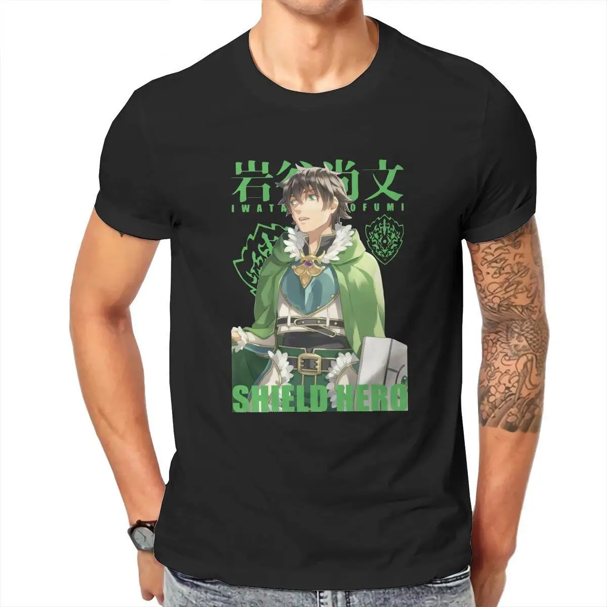 Naofumi Shield Hero  T Shirt for Men 100% Cotton Hipster T-Shirts Round Collar  Tee Shirt Short Sleeve Clothing Gift Idea