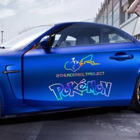 pokemon lightning pikachu laser multicolored car stickers cartoon personality trend car sides rear glass car stickers