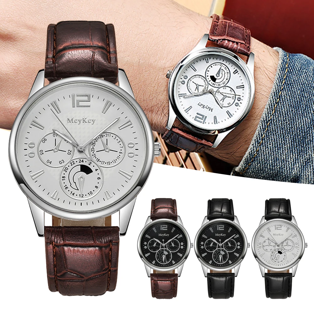 

Men's Watch Casual Wristwatch Leather Belt Watch Minimalist for Daily Life Design Modern for Most Occasions XIN-Shipping