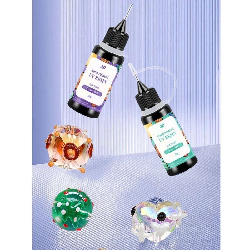 

UV Epoxy Resin Paint Color Glue DIY Hand-Painted Beads Pigment Quick Drying Jewelry Making Gel Resin Dye Easy to Use