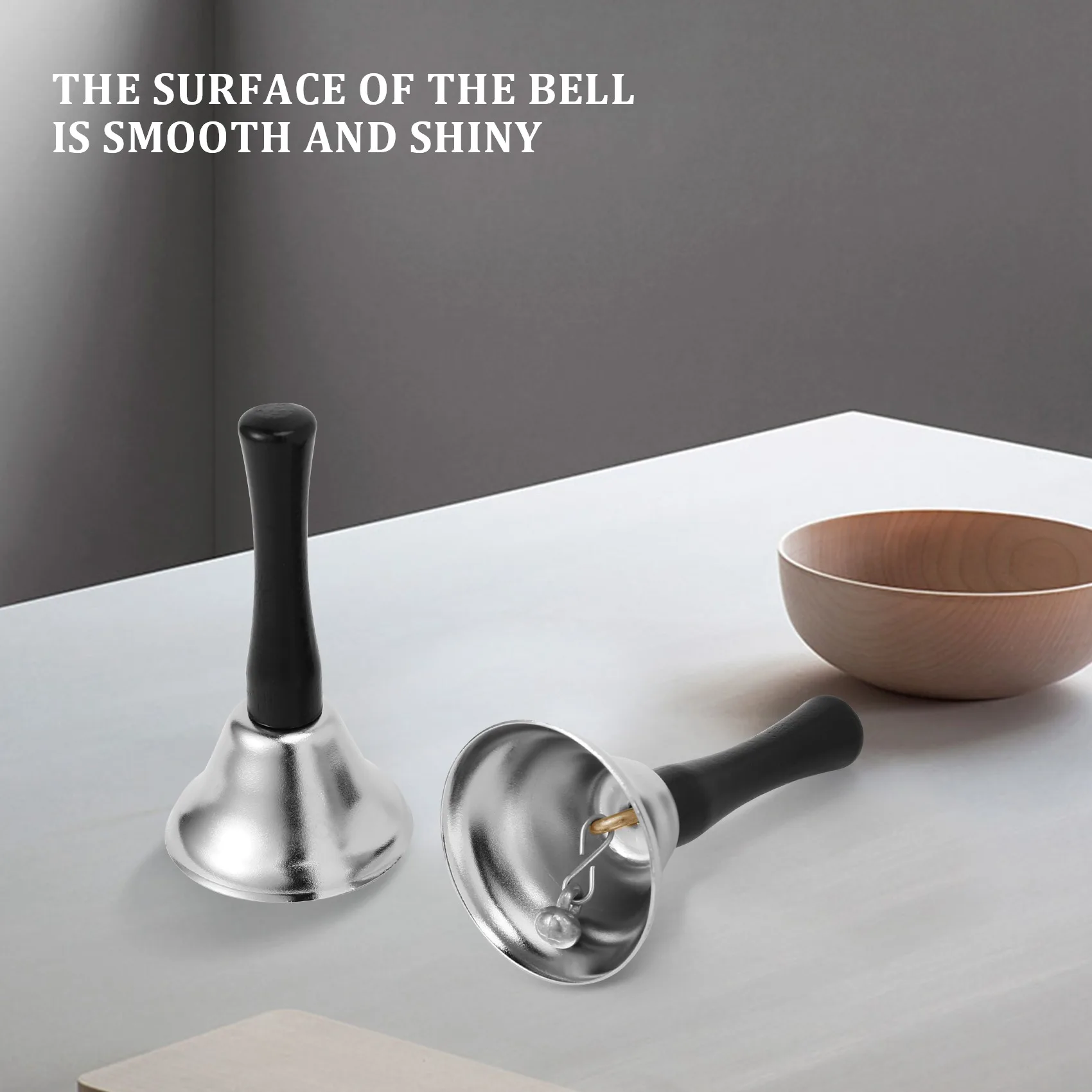 24-компонентные колокольчики серебряные стальные сервисные черная деревянная