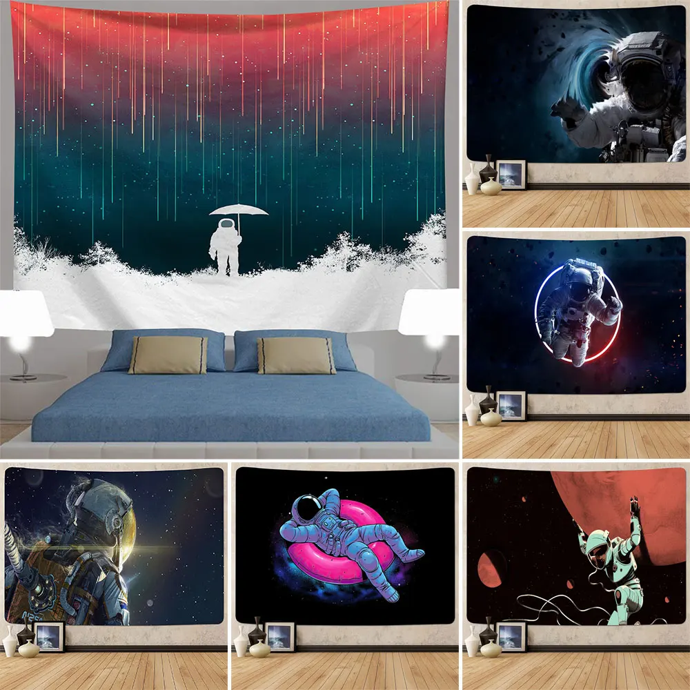 

Space Astronaut Tapestry Fantasy Space Art Wall Decoration Mandala Bohemian Hippie Family Decoration 3D Printing 200CMX150CM