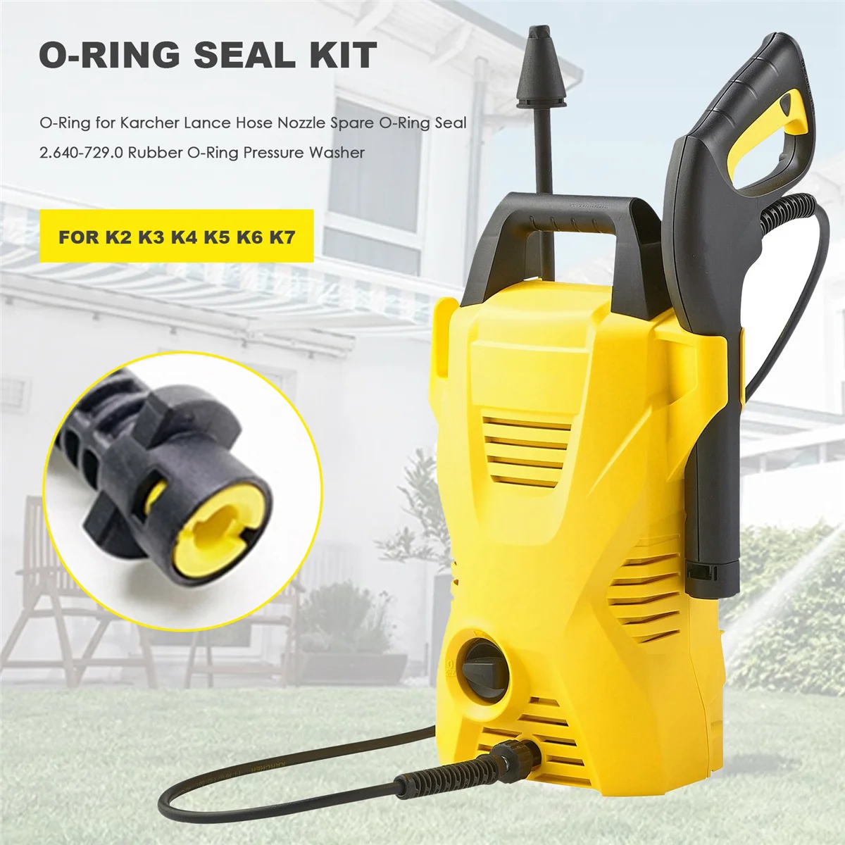 

Уплотнительное кольцо для шланга Karcher, запасное уплотнительное кольцо 2,640-729,0, резиновое уплотнительное кольцо для мойки K2, K3, K4, K5, K6, K7 A