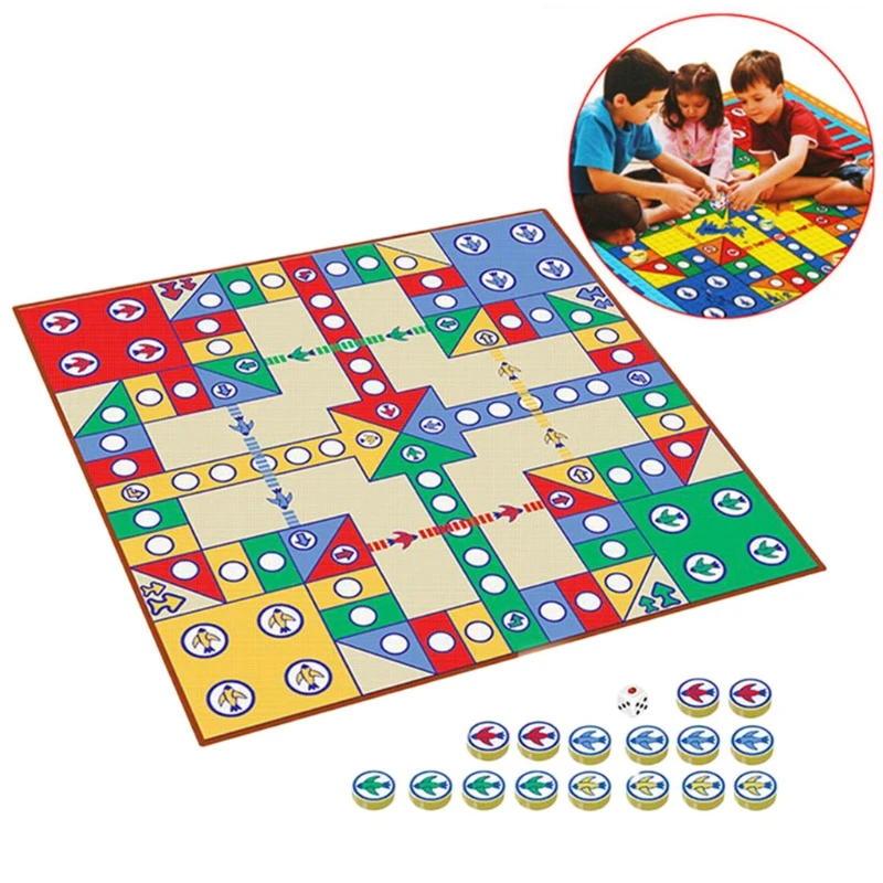 

Flying Chess Carpet Parent-child Game Creeping Mat Kids Chess Pieces Rug Party Board Game Chessboard Entertainment