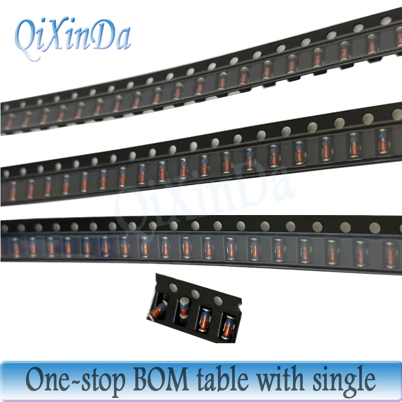 100 шт., Диод Зенера, 0,5 Вт, ZMM2V2-ZMM51 ZMM2V4 ZMM2V7 ZMM3V0 ZMM3V3 ZMM3V6 ZMM3V9 ZMM4V7 ZMM5V1 ZMM5V6 ZMM6V2 ZMM6V8 LL4148