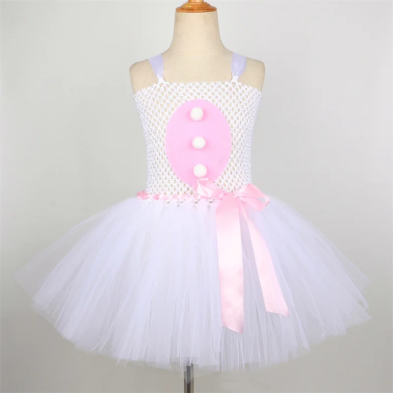 

2023 Easter Party Dress for Baby Girls Children Sleeveless Tulle Tutu Dresses with Rabbit Hoops Kids Carnival Pageant Vestidos