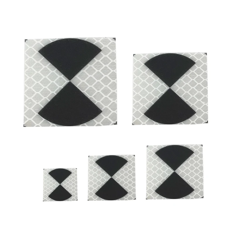 

100pcs Sectoral surveying Reflective Sheet 20x20 30x30 40x40 50x50 60x60MM Black and White