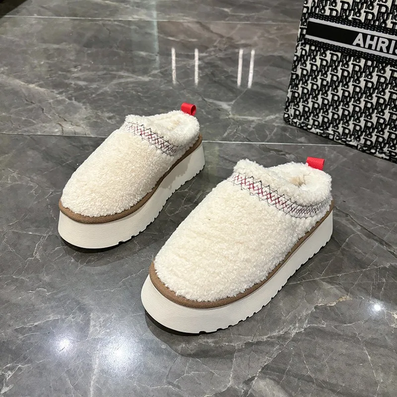 2024 осенне-зимние новые корейские удобные хлопковые тапочки на толстой подошве