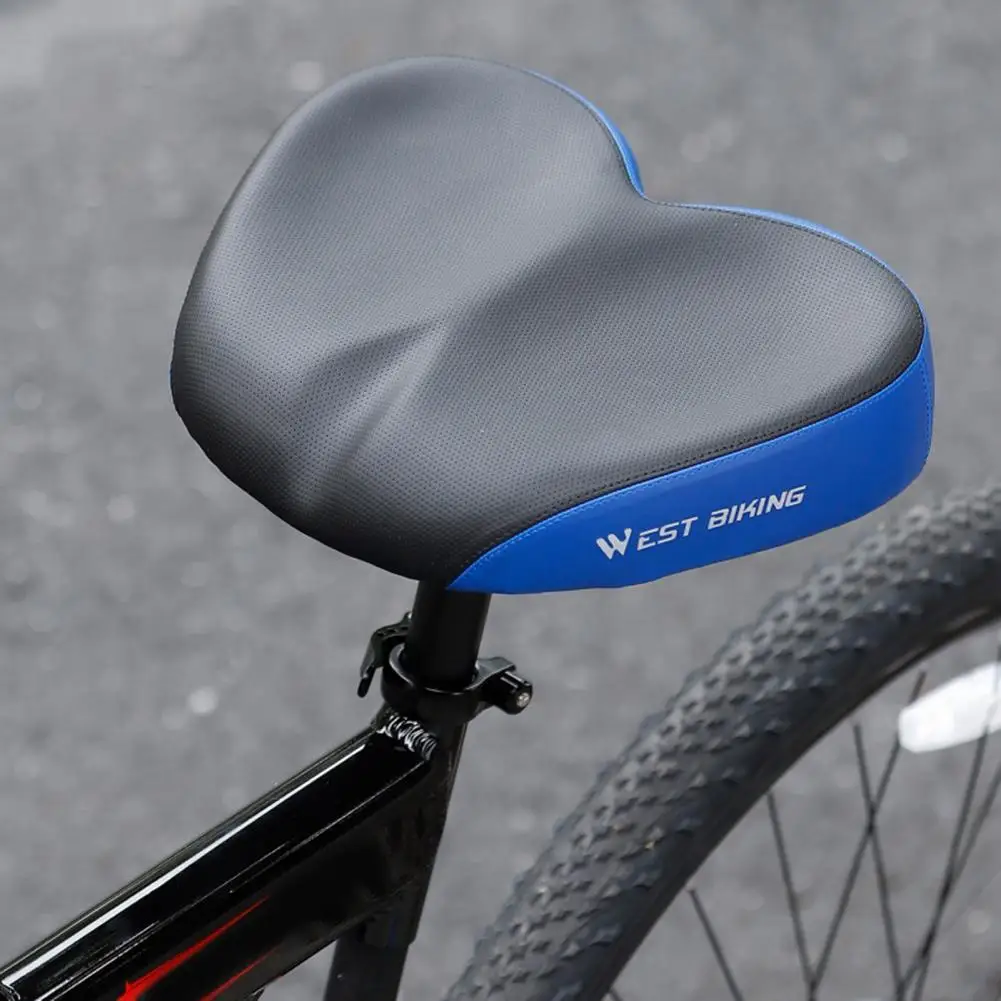 

Noseless Bike Cushion Widened Faux Leather Shock Absorption Bike Seat for Cycling