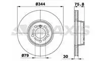 

BRAXIS AD0973 ON FOR BRAKE DISC for LAND RANGE ROVER III 3.0 TD6 344mm