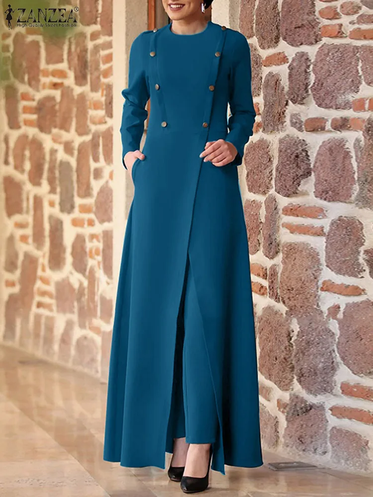 

Elegant 2PCS Sets Women Spring Matching Sets 2022 ZANZEA Long Sleeve Pants Sets Casual Party Oversized Female Loose Streetwears