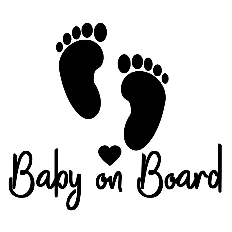 

Creativity 12.7CM*11.2CM Baby On Board Funny Foot Print Warning Sign Vinyl Car Decal Stiker Black/Silver for Hyundai Stickers