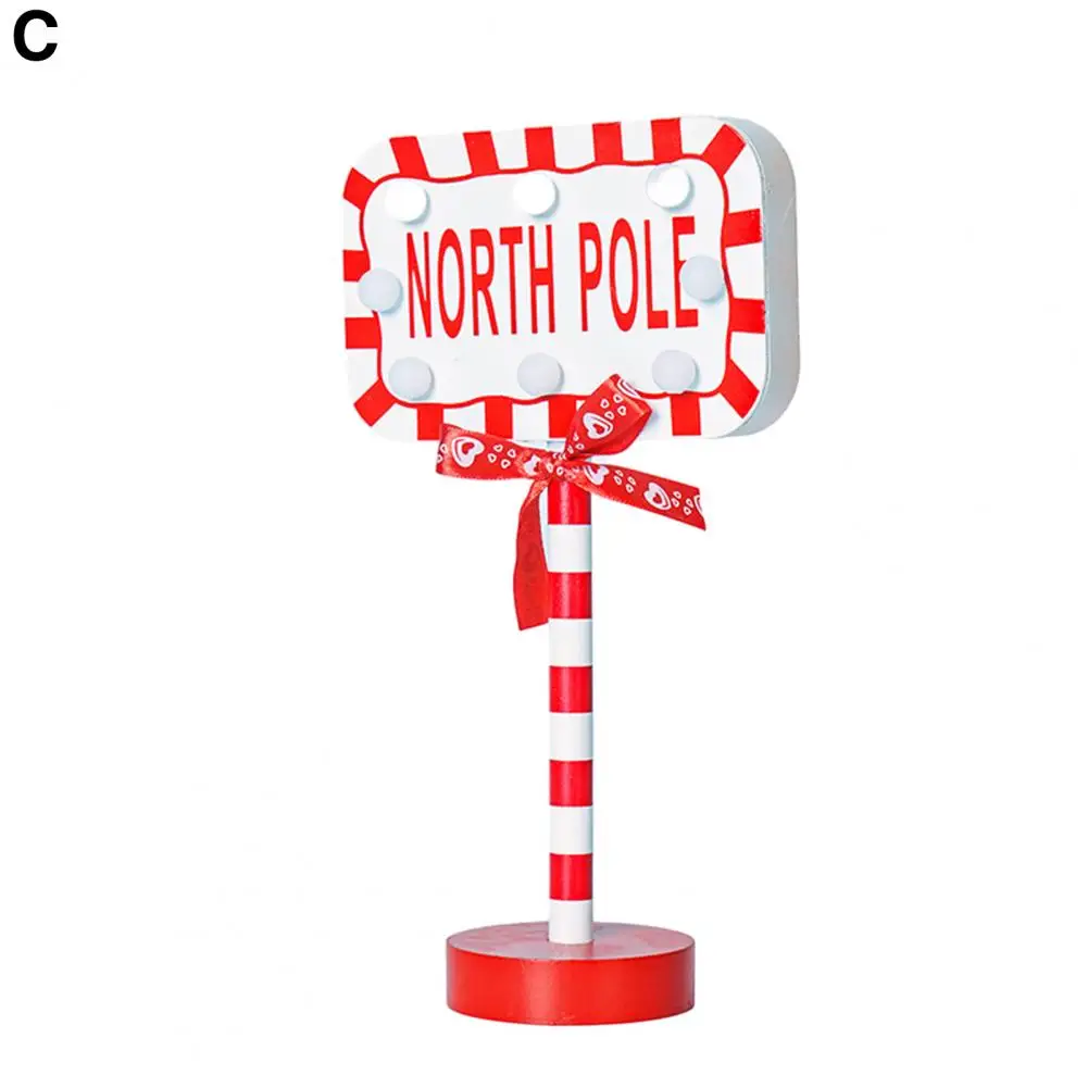 

Retro Metal Street Sign Vintage Reusable Christmas Street Sign Festive Led Lamp with Santa Stop Here North Pole Letter Xmas