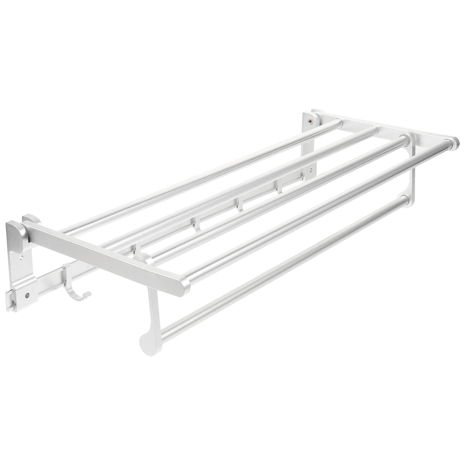 

Folding Towel Organizer Wall Mounted Wire Holder Metal Towel Holder Shelf