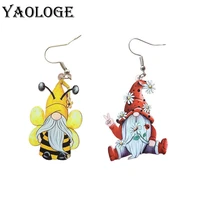yaologe 2022 christmas goblin daisy dwarf earrings creative easter gifts acrylic party wholesale handmade jewelry ethnic style