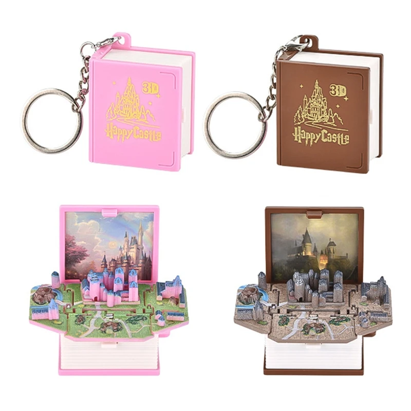 

Castle Book Keychain Toys Anxiety Stress Relief Castle Toys Backpack Keychain
