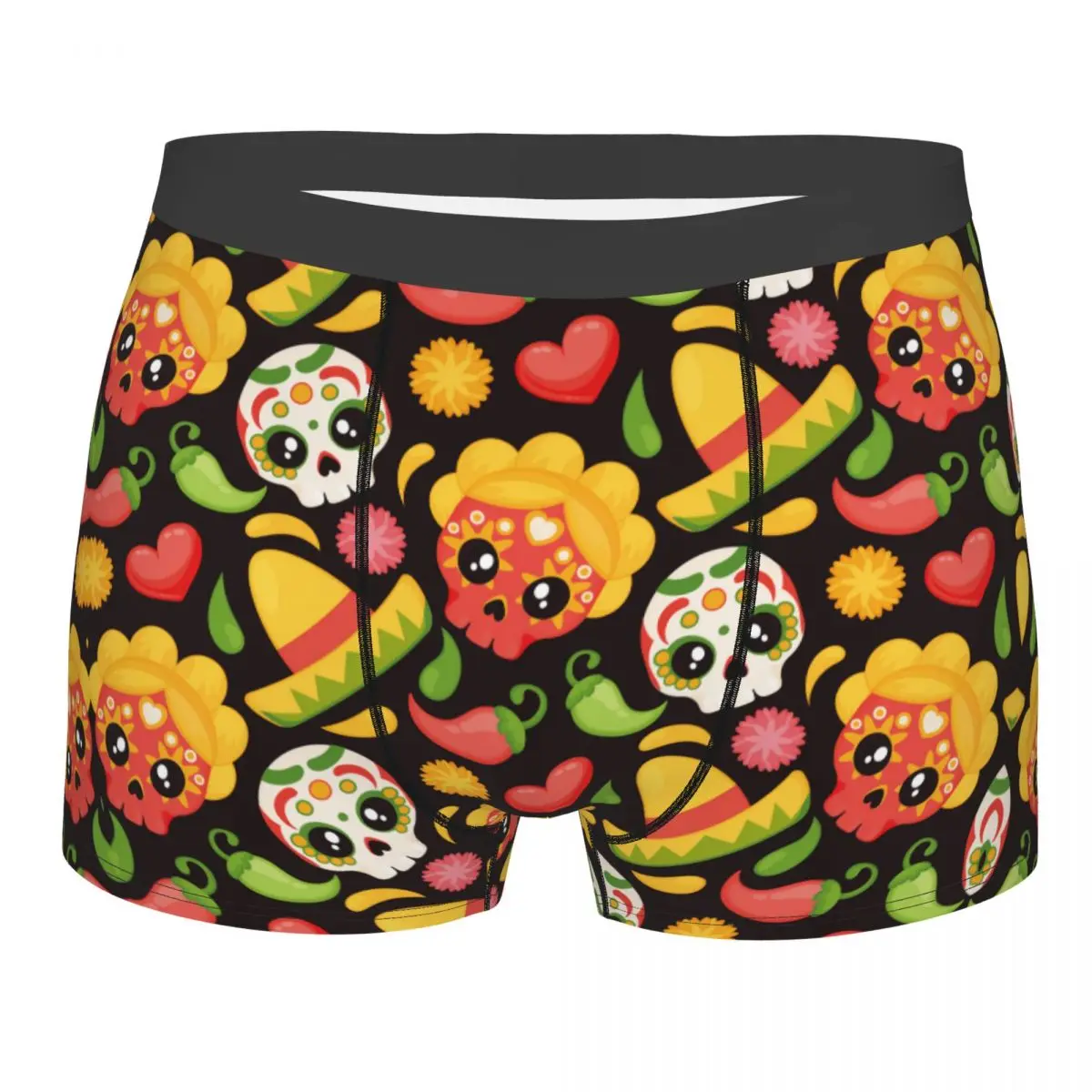 

Boxer Men Shorts Underwear Male Mexico Hat Skulls Element Boxershorts Panties Underpants Man Sexy