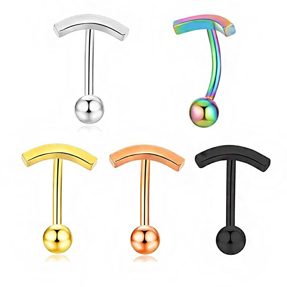 

2022 Trend New Colors Stainless Steel T Straight Navel Ring Punk Simple Delicate Navel Nail Button Piercing Jewelry For Women