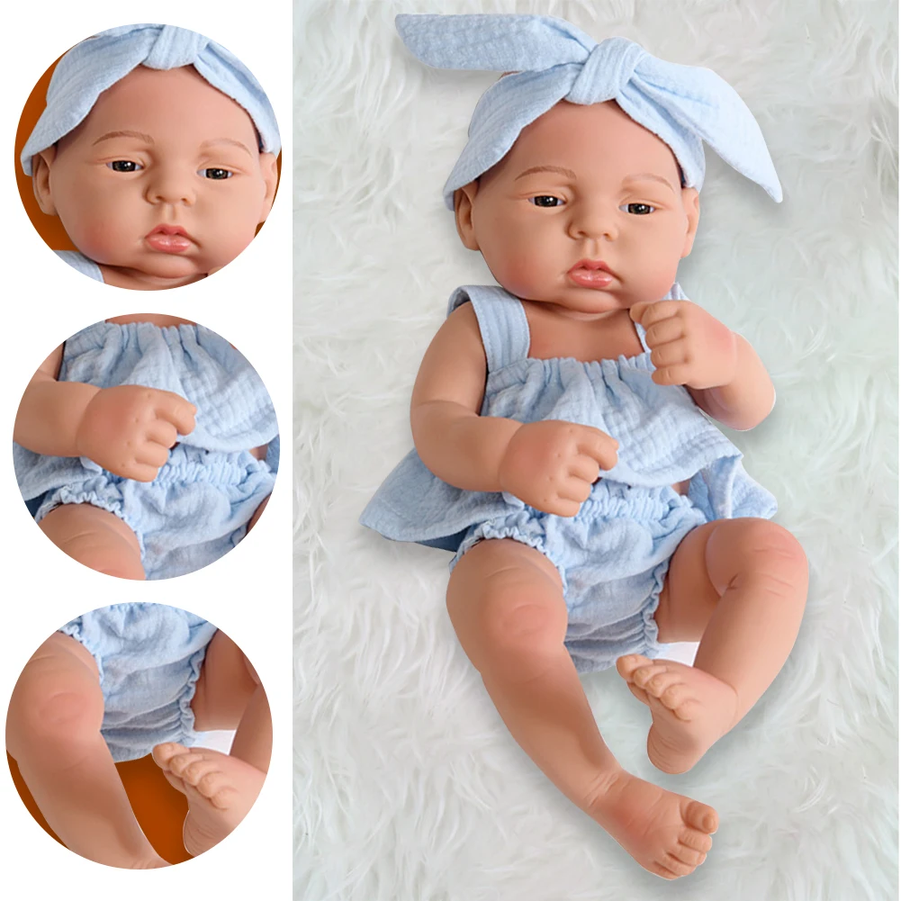 

40cm Rebirth Doll Baby Full Body Vinyl Simulation Bathing Dressing Kids Early Education Children Soft Real Touch Toys