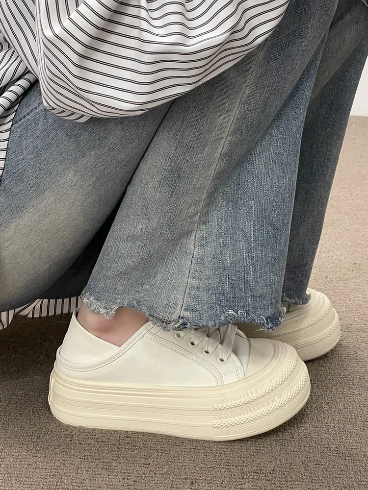 

British Style Low Heels Shoes Slip-on Casual Female Sneakers Clogs Platform Espadrilles For Women All-Match Preppy Slip On Cross