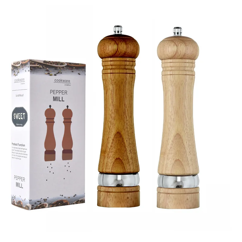 

Manual Pepper Grinder Wooden Salt And Peppercorn Mill Rose Salt Ceramic Rotor Grinder Multi-purpose Cruet Kitchen Gadget Tool