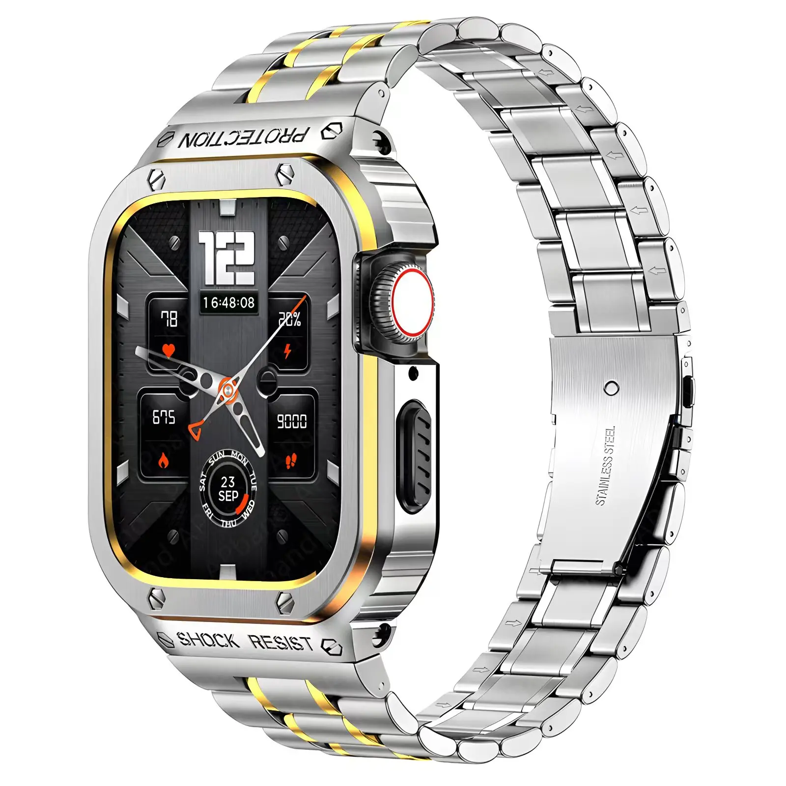 

Ремешок силиконовый из нержавеющей стали для Apple Watch 7 6 5 4 SE 44 мм 45 мм