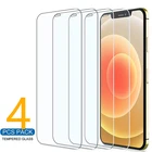 Защитное стекло для iPhone 13 Pro Max X XS XR 7 8 6S Plus, Защитная пленка для экрана iPhone 11, 12 Pro, 5, зеркальное закаленное стекло, 4 шт.