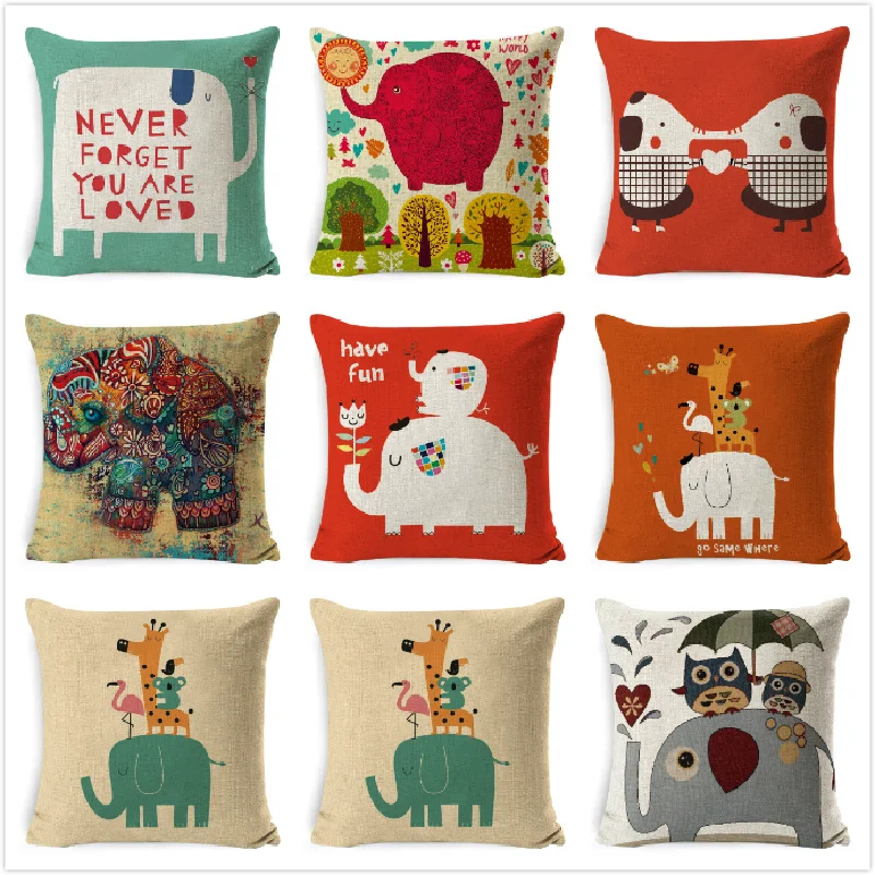 

Sofa Throw Pillow Cover 45*45cm Mandala Elephant Cushion Covers Bohemia Indian Home Bedding Decorative Pillows Case
