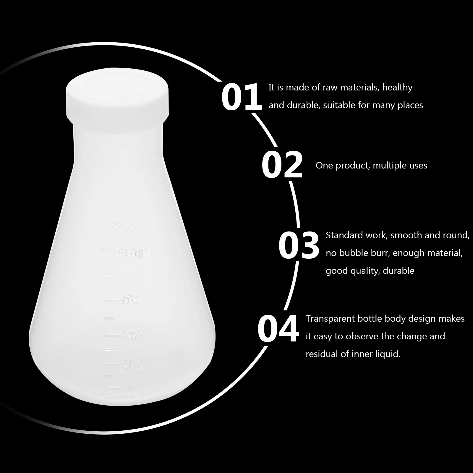 3 шт. пластиковая колба стеклянная научная коническая для лабораторного