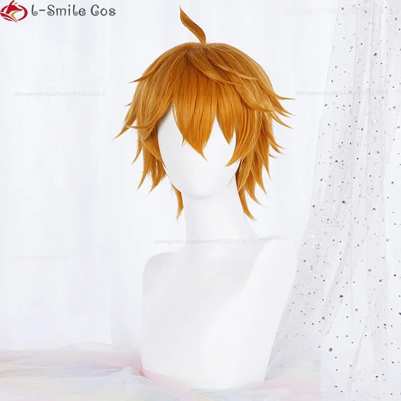 Новый парик для косплея Tartaglia Game Genshin Impact Косплей 30 см Короткие коричневые