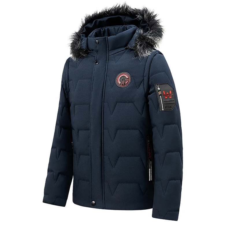 Men Brand Winter Hooded Fur Collar Jacket Fashion Casual Windproof Coat Men Windbreaker Warm Thick Outwear Classic Men Parkas