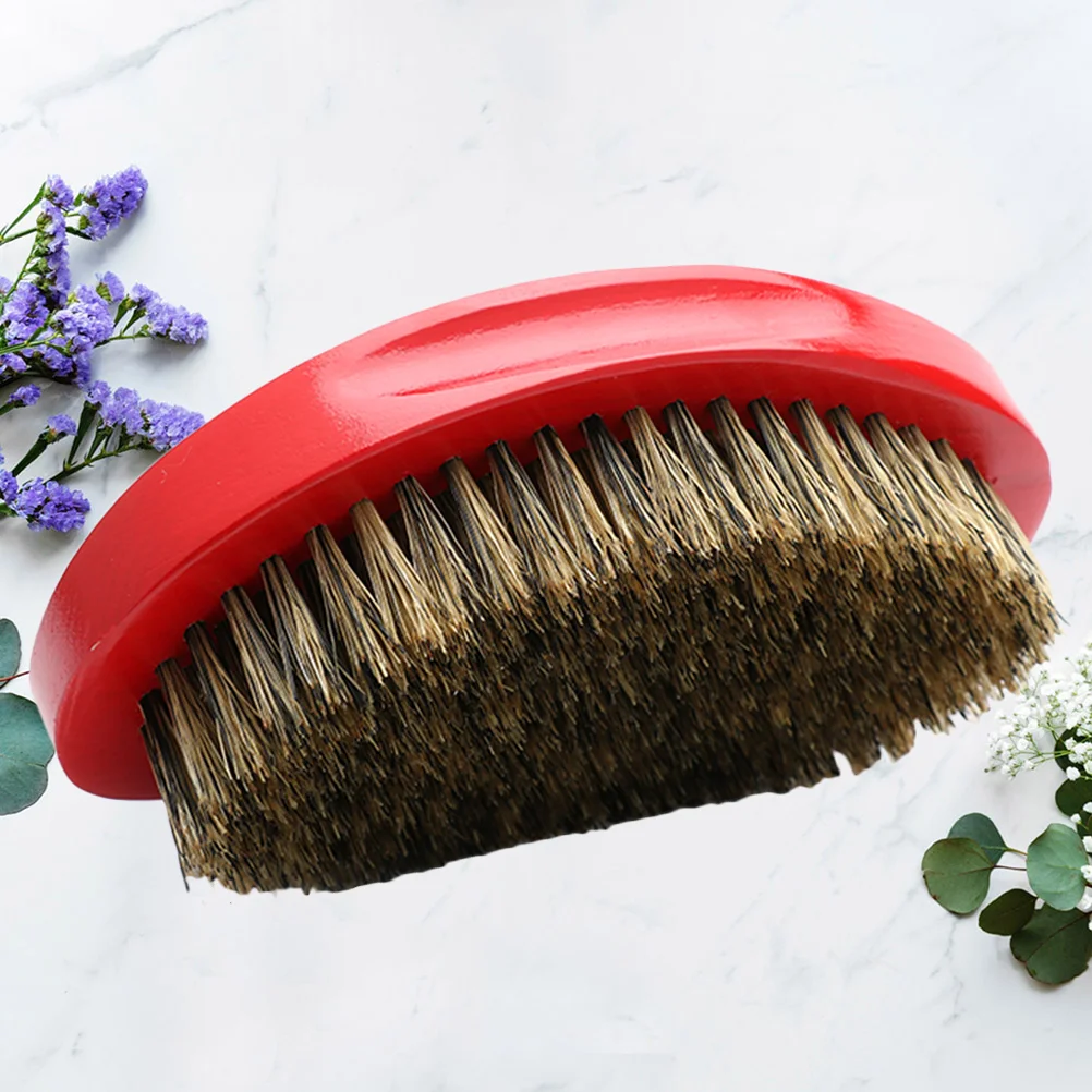 

1PC Beard Brush Wooden Handle Short Men's Shaving Boar Grooming Bristles Beard Brush (Red)