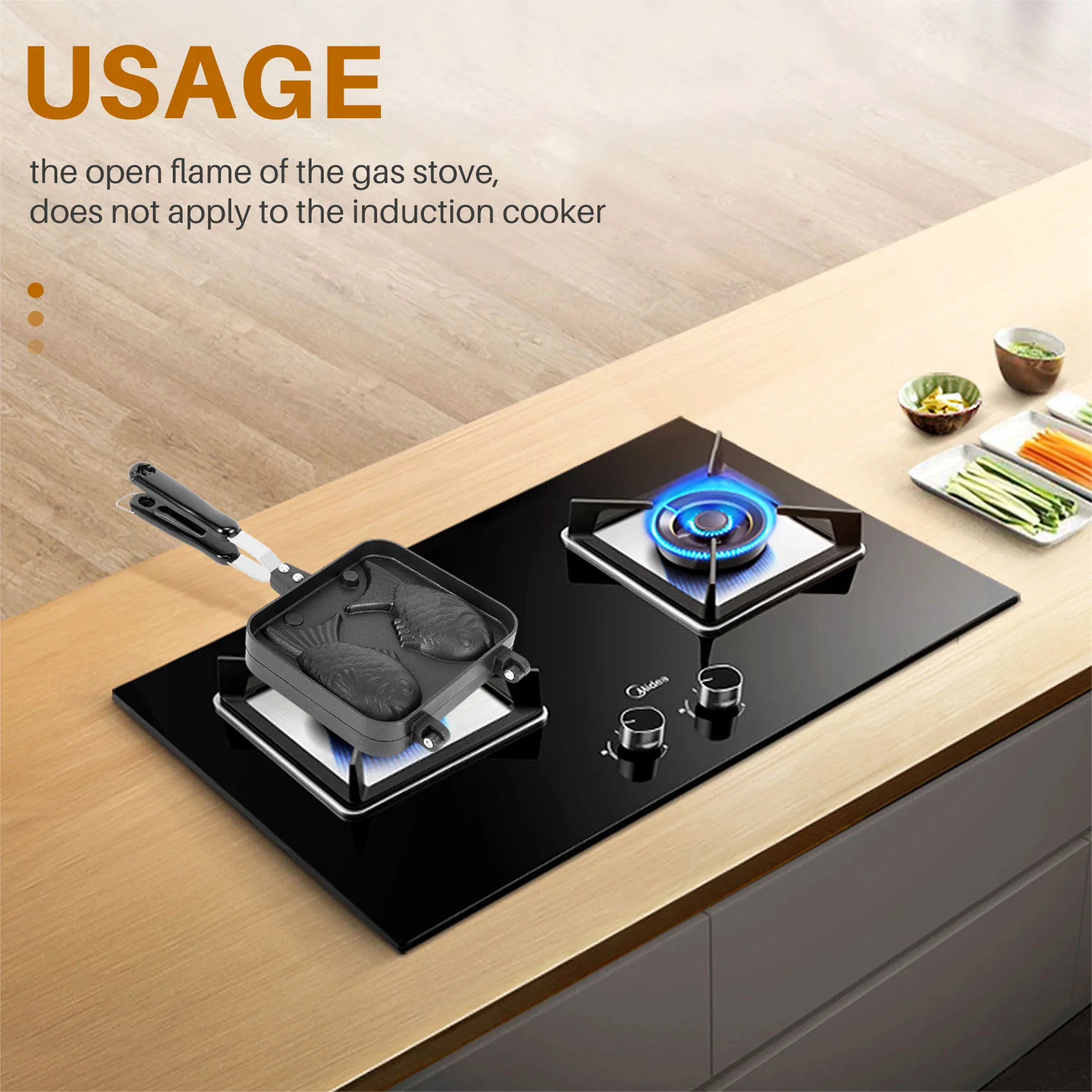 

Двойная рыба Taiyaki, горячий десерт, вафельница для торта, Япония, оладий, двойная сковорода, сковорода