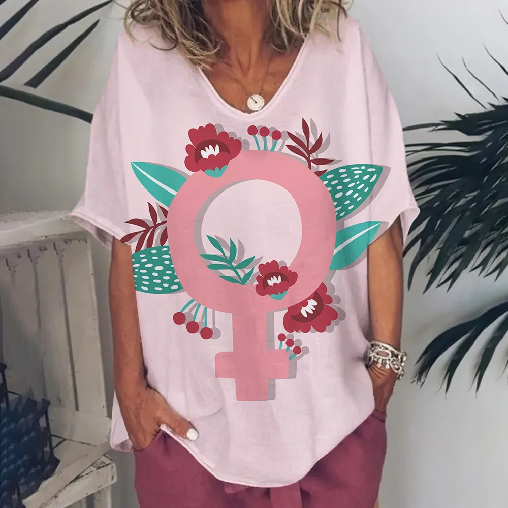 

Женские футболки, модная футболка с цветочным принтом и графическим принтом, топы, футболка с круглым вырезом и коротким рукавом, повседневный свитшот, летняя Свободная Женская одежда