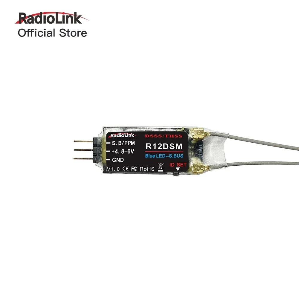 RadioLink R12DSM 12-канальный мини-приемник PPM/SBUS совместимый с выходом AT10II/AT10/AT9S Pro/AT9S/AT9