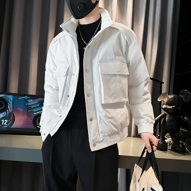 Autumn Winter Stand Collar Jackets Men Thicken Warm Puffer Parkas Casual Business Coats Hiphop Overcoat Streetwear Men Clothing