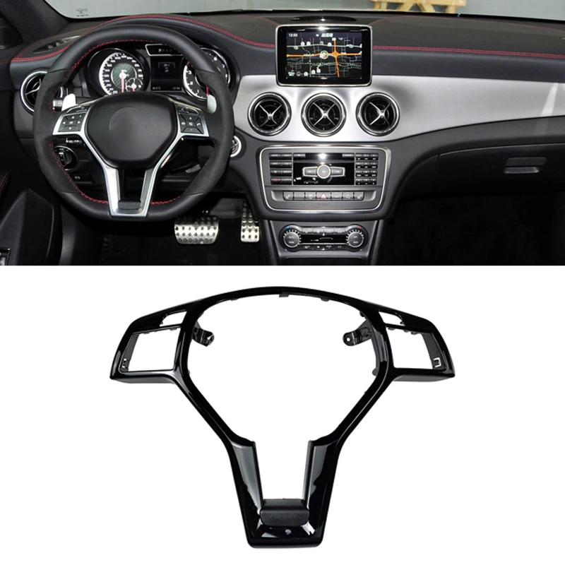

Car Steering Wheel Frame Trim Cover For Mercedes Benz A C E GLA CLA CLS CLASS W176 W204 W212 X156 C117 C218 12-14 For AMG Style