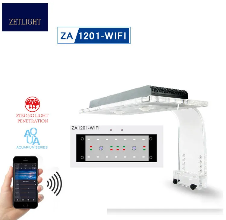 ZETLIGHT ZA-1201AI WIFI Coral Growing Lighting Светодиодная лампа для аквариума SPS LPS с белыми и синими