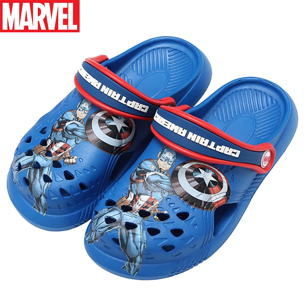 

Marvel Children's Cartoon Casual Slippers For Summer Boys Captain America Print Breathable Home Shoes Kids Light Nonslip Sandals