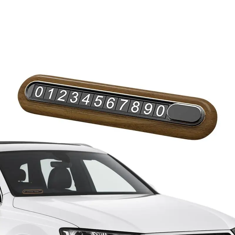 

Автомобильная искусственная деревянная Временная табличка с номером телефона, парковочная автомобильная карта для автомобильной приборной панели, скрытая карта с номером кофе